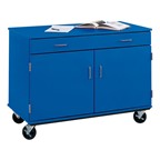 Counter-Height Mobile Storage Unit - Shown in Royal Blue w/ two doors & one drawer